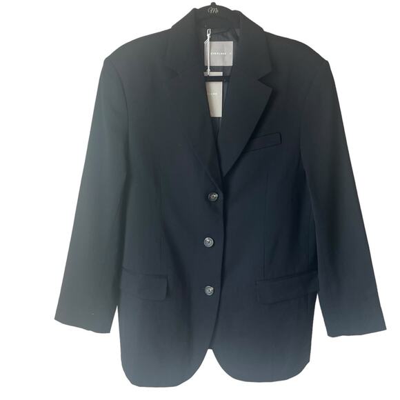 Everlane The 80's Women's black or Tan Blazer sz 10 oversized three buttons NWT - Picture 4 of 8